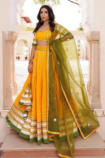 Lemon Chrome Yellow Lehenga Set