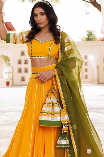 Lemon Chrome Yellow Lehenga Set