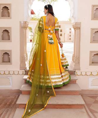 Lemon Chrome Yellow Lehenga Set 5