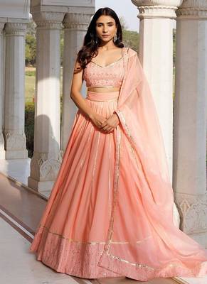 English Rose Cotton Embroidered Lehenga Set 1