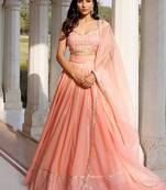 English Rose Cotton Embroidered Lehenga Set