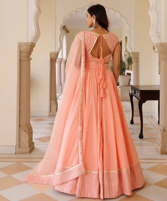 English Rose Cotton Embroidered Lehenga Set 5