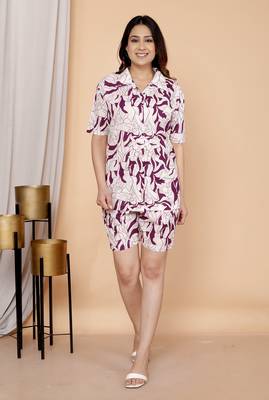 Women's Rayon Floral Printed Designer Fashionable Weastern Wear Co-ord Set, Loungewear, Summer Wear & Beachwear 1