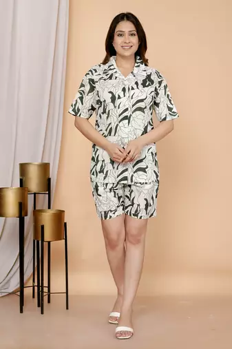 Women's rayon floral printed designer fashionable weastern wear co-ord set, loungewear, summer wear & beachwear