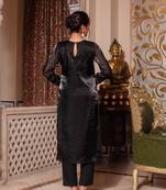 Black organza pakistani handwork suit set