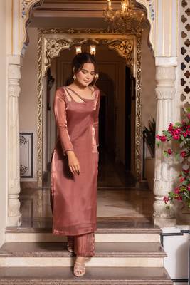 Rosegold handwork straight suit set 3