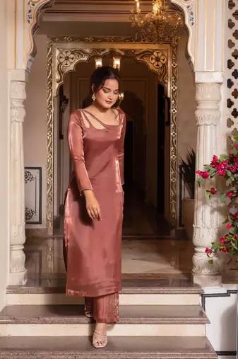 Rosegold handwork straight suit set