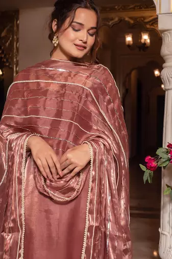 Rosegold handwork straight suit set