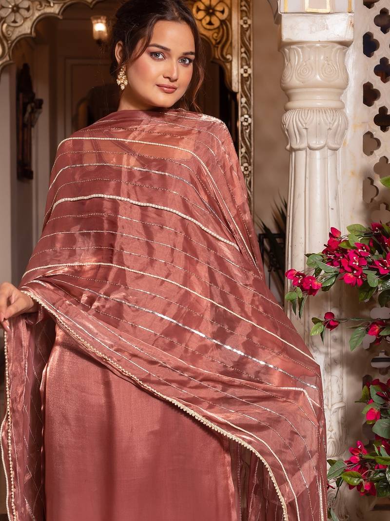 Rosegold handwork straight suit set