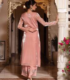 Baby pink handwork straight suit set