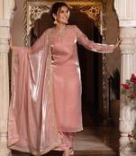 Baby pink handwork straight suit set