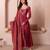 Rosegold chinon trousseau handwork anarkali suit set