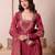 Rosegold chinon trousseau handwork anarkali suit set