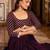 Purple sequined chinon anarkali suit set