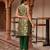 Green jacquard straight suit set