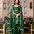 Forest green chinon handwork anarkali suit set