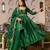 Forest green chinon handwork anarkali suit set
