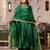 Forest green chinon handwork anarkali suit set