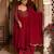 Maroon sequined chinon anarkali suit set