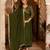 Mehendi green sequined chinon anarkali suit set