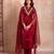 Maroon organza handwork kurta set