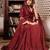 Brown chinon handwork anarkali suit set