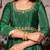 Forest green chinon handwork anarkali suit set