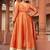Orange jacquard gotapatti anarkali suit set