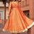 Orange jacquard gotapatti anarkali suit set