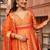Orange jacquard gotapatti anarkali suit set