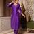 Purple handwork pakistani silk kurta set