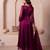 Purple organza handwork anarkali suit set