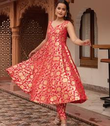 Rani jacquard anarkali suit set