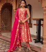 Rani jacquard anarkali suit set