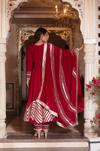 Rani maroon gotapatti anarkali suit set