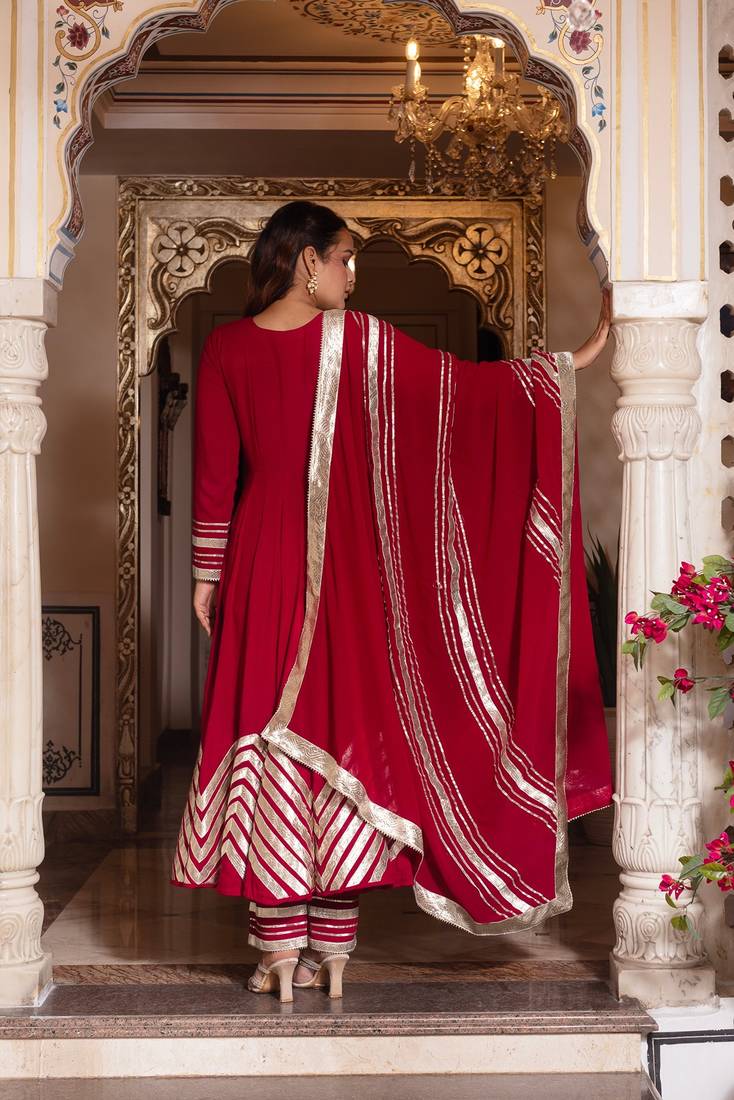 Rani maroon gotapatti anarkali suit set