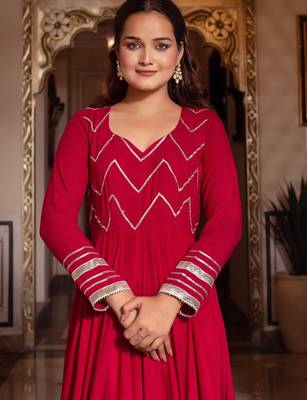 Rani maroon gotapatti anarkali suit set 5