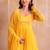 Yellow georgette gotapatti anarkali suit set