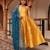 Yellow jacquard gotapatti organza anarkali suit set