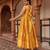 Yellow jacquard gotapatti organza anarkali suit set