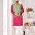 pink cotton kurta pajama with woven nehru jacket