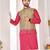pink cotton kurta pajama for men with woven detailing