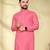 pink cotton men kurta pyjama with silver weaving