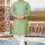 olive slub cotton weaving kurta pajama set
