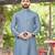 charcoal slub cotton weaving kurta pajama set