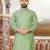 olive slub cotton weaving kurta pajama set