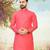 peach slub cotton weaving kurta pajama set