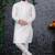 white slub cotton weaving kurta pajama set