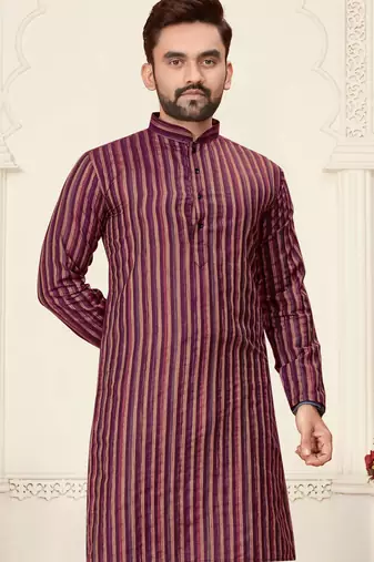 pink linen cotton jacquard kurta pajama set