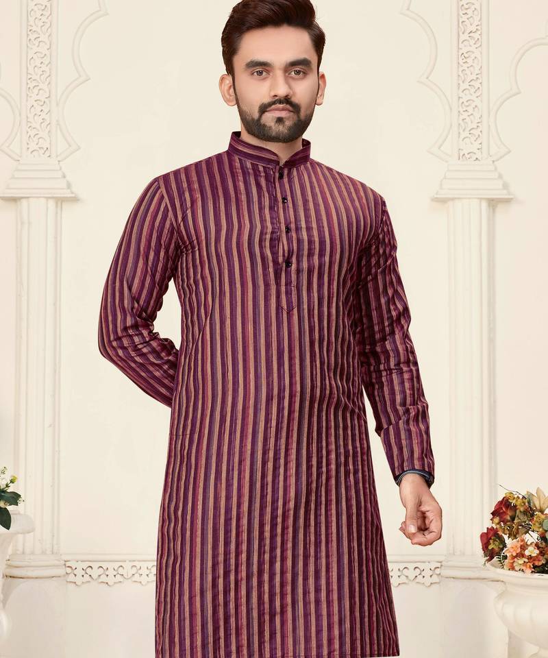 pink linen cotton jacquard kurta pajama set